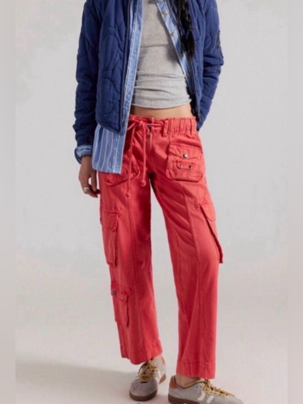 Free People We The Free Tahiti Pull-On Cargo Pants. NWT. Paprika